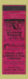 Matchbook Cover - Grass Lake Lumber Fuel Grass Lake MI coal
