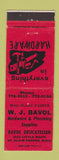 Matchbook Cover - MJ Bavol Hardware Deli ST Clair Shores MI WEAR