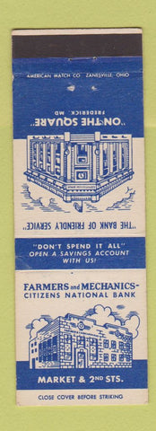 Matchbook Cover - Farmers and Mechanics Bank Frederick MD WEAR