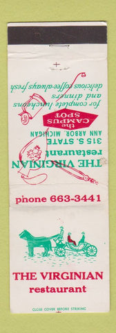 Matchbook Cover - The Virginian Restaurant Ann Arbor MI WEAR