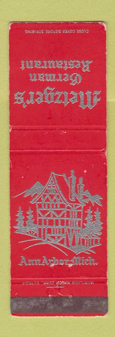 Matchbook Cover - Metzger's German Restaurant Ann Arbor MI WEAR
