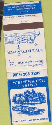 Matchbook Cover - Sweetwater Casino Hammonton NJ