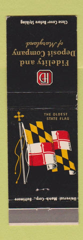 Matchbook Cover - Fidelity and Deposit Baltimore MD