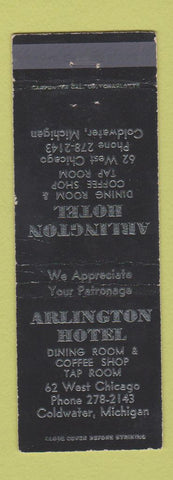 Matchbook Cover - Arlington Hotel Coldwater MI