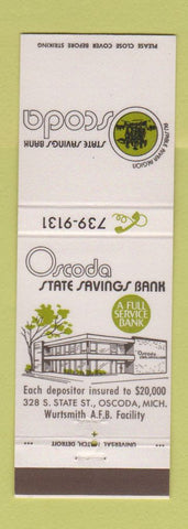 Matchbook Cover - Oscoda State Savings Bank Oscoda MI