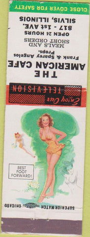 Matchbook Cover - The American Cafe Silvis IL pinup