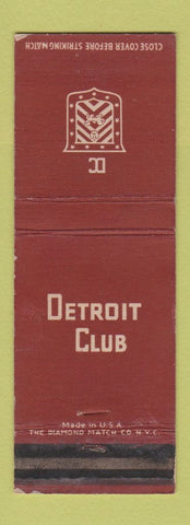 Matchbook Cover - Detroit Club MI WEAR