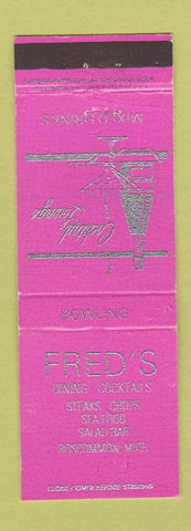 Matchbook Cover - Fred's Restaurant Roscommon MI bowling