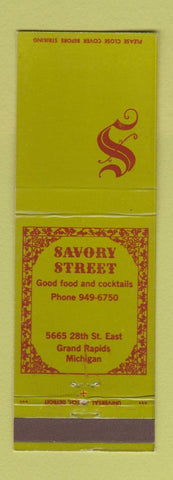 Matchbook Cover - Savoy Street Restaurant Grand Rapids MI