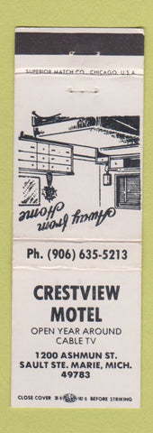 Matchbook Cover - Crestview Motel Sault Ste Marie MI