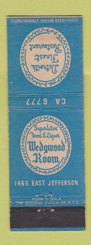 Matchbook Cover - Wedgewood Room Detroit MI restaurant
