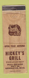 Matchbook Cover - Hickey's Grill Shingleton MI WORN