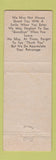 Matchbook Cover - Gingham Inn Ypsilanti MI