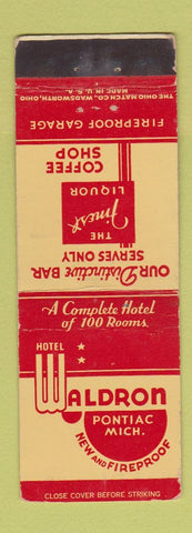 Matchbook Cover - Waldron Hotel Pontiac MI WEAR