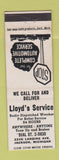 Matchbook Cover - Lloyd's Service auto repair Jackson MI
