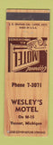 Matchbook Cover - Wesley's Motel Vassar MI