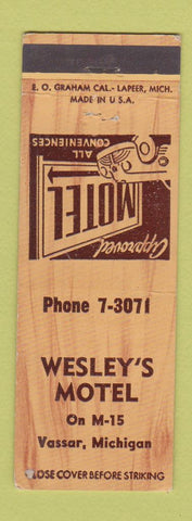 Matchbook Cover - Wesley's Motel Vassar MI