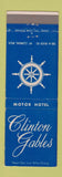 Matchbook Cover - Clinton Gables Mount Clemens MI