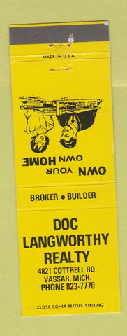 Matchbook Cover - Doc Langworthy Real Estate Vassar MI