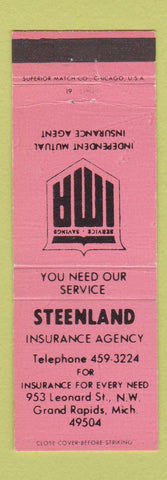 Matchbook Cover - Steenland Insurance Agency Grand Rapids MI