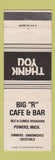 Matchbook Cover - Big R Cafe Bar Powers MI WEAR