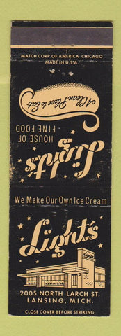 Matchbook Cover - Light's Restaurant Lansing MI WEAR