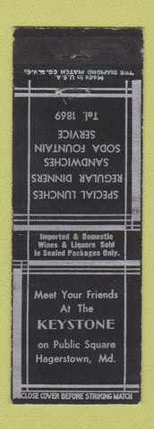 Matchbook Cover - Keystone Restaurant Hagerstown MD