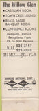 Matchbook Cover - Willow Glen House East Longmeadow MA girlie