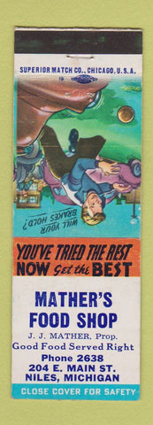 Matchbook Cover - Mather's Food Shop Niles MI
