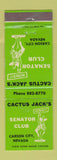 Matchbook Cover - Cactus Jack's Senator Club Carson City NV
