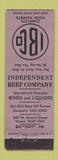 Matchbook Cover - Independent Beef Company grocery Baltimore MD