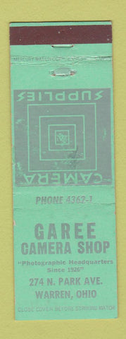 Matchbook Cover - Garee Camera Shop Warren OH