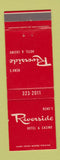 Matchbook Cover - Riverside Hotel Casino Reno NV