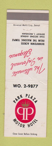 Matchbook Cover - Park Plaza Motor Hotel Detroit MI WEAR