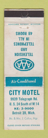 Matchbook Cover - City Motel Detroit MI WEAR