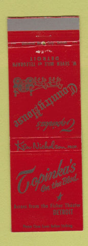 Matchbook Cover - Topinka's Detroit MI Country House