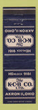 Matchbook Cover - KCB Akron OH paper reproductions copies