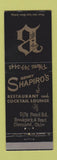 Matchbook Cover - Benny Shapiro's Restaurant Cleveland OH