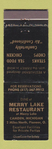 Matchbook Cover - Merry Lake Restaurant Camden MI WEAR