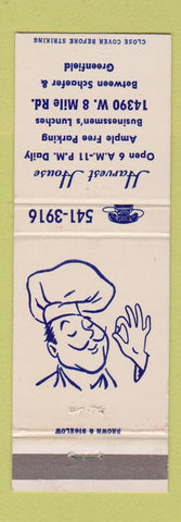 Matchbook Cover - Harvest House Restaurant Oak Park MI