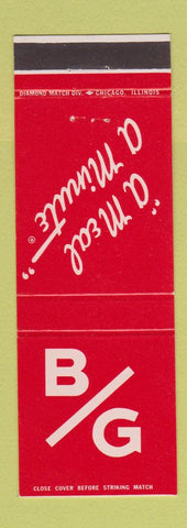 Matchbook Cover - BG Restaurant Cincinnati OH