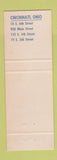 Matchbook Cover - BG Restaurant Cincinnati OH