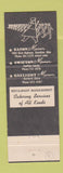 Matchbook Cover - Manor Catering Cincinnati OH