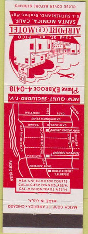 Matchbook Cover - Airport Motel Santa Monica CA