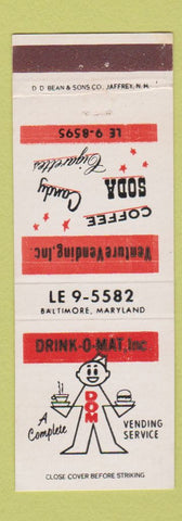 Matchbook Cover - Drink o Mat Vending Baltimore MD