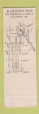 Matchbook Cover - Karson's Inn Baltimore MD restaurant