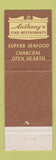 Matchbook Cover - Anthony's Restaurants Lynn Swampscott Boston MA WEAR