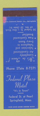 Matchbook Cover - Federal Plaza Motel Springfield MA WEAR