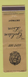 Matchbook Cover - Golden Lion Detroit MI CREASE