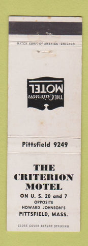 Matchbook Cover - Criterion Motel Pittsfield MA